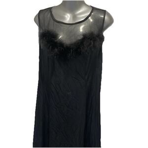 Vintage Maxi Slip Dress Nightgown 1X Women Mesh Glam Wedding Elegant Union Made